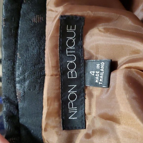 Vintage Albert Nipon Boutique Barocade Black and Copper Dress Blazer Size 4 - Picture 4 of 5